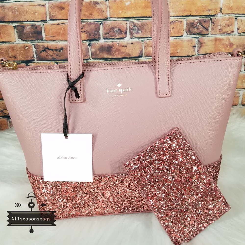 Kate spade INA Greta Satchel + card case SET peony - Picture 1 of 8